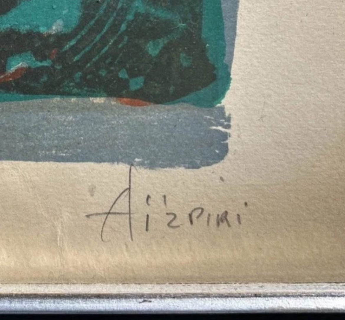 Vintage French Mid - Century Lithograph Paul Aizpiri "Port de Saint Tropez" Numbered, Signed + Framed