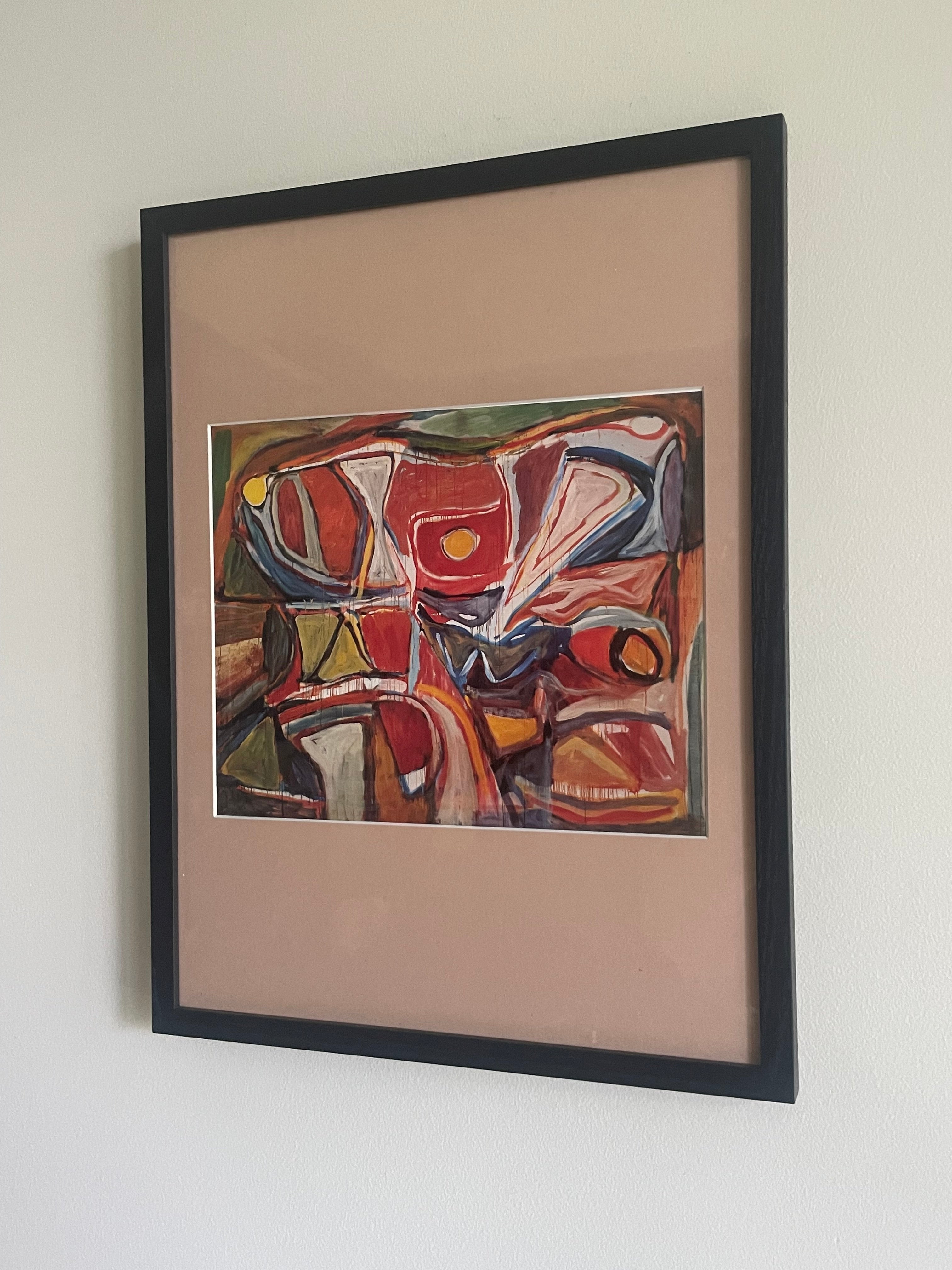 Vintage Original Brahm Van Velde Mid-Century Lithograph (custom matted // framed)