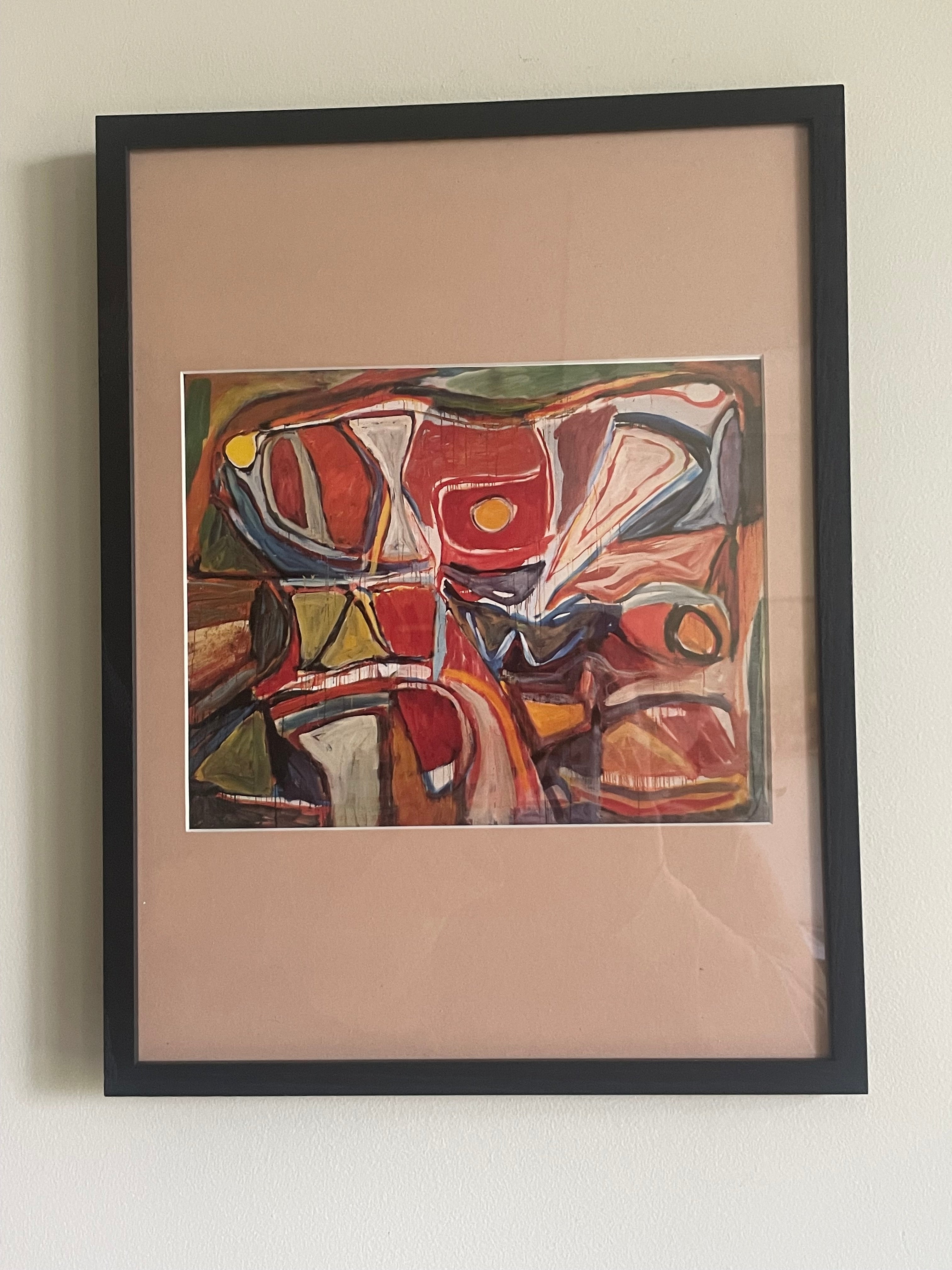 Vintage Original Brahm Van Velde Mid-Century Lithograph (custom matted // framed)