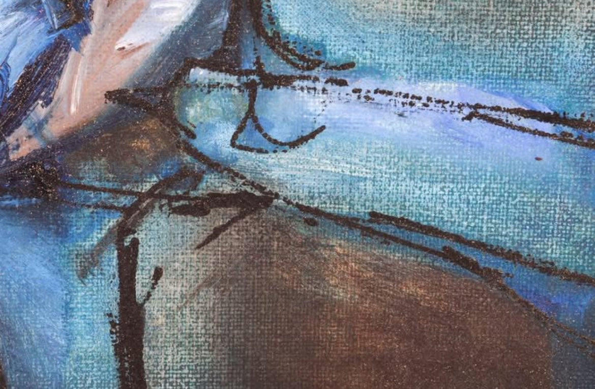 Vintage Mid-Century Danish Oil Painting