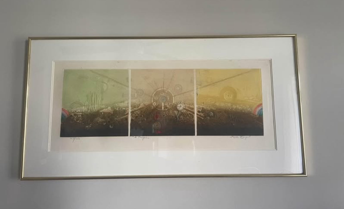 Vintage Color Etching by Listed Artist Nissan Engel (RARE)