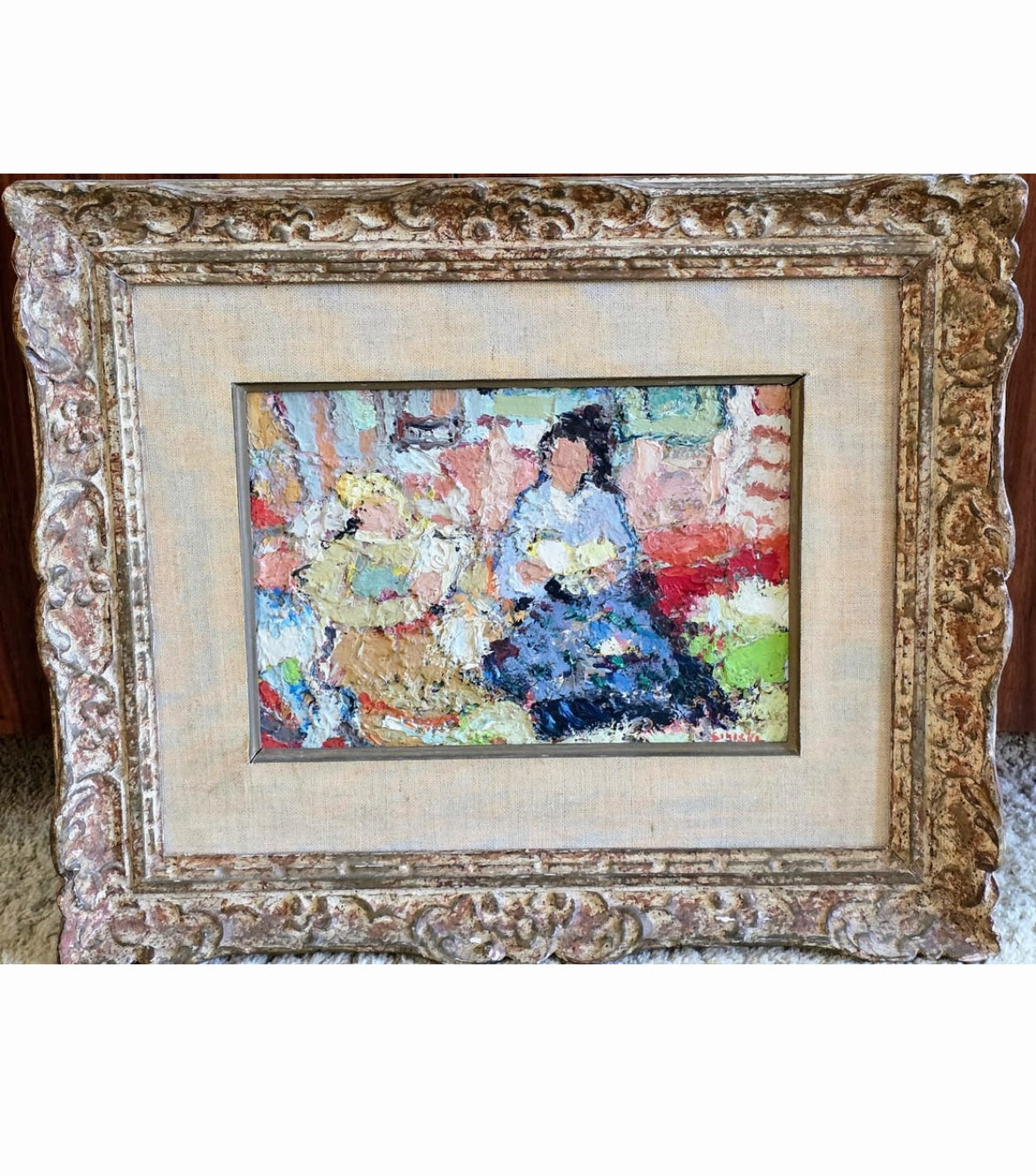 Georges Rene Sinicki French Abstract Expressionist Framed Painting