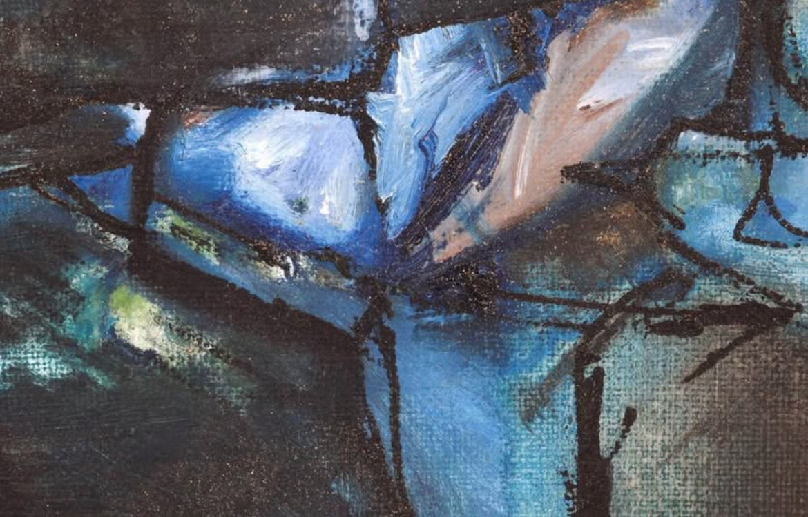 Vintage Mid-Century Danish Oil Painting