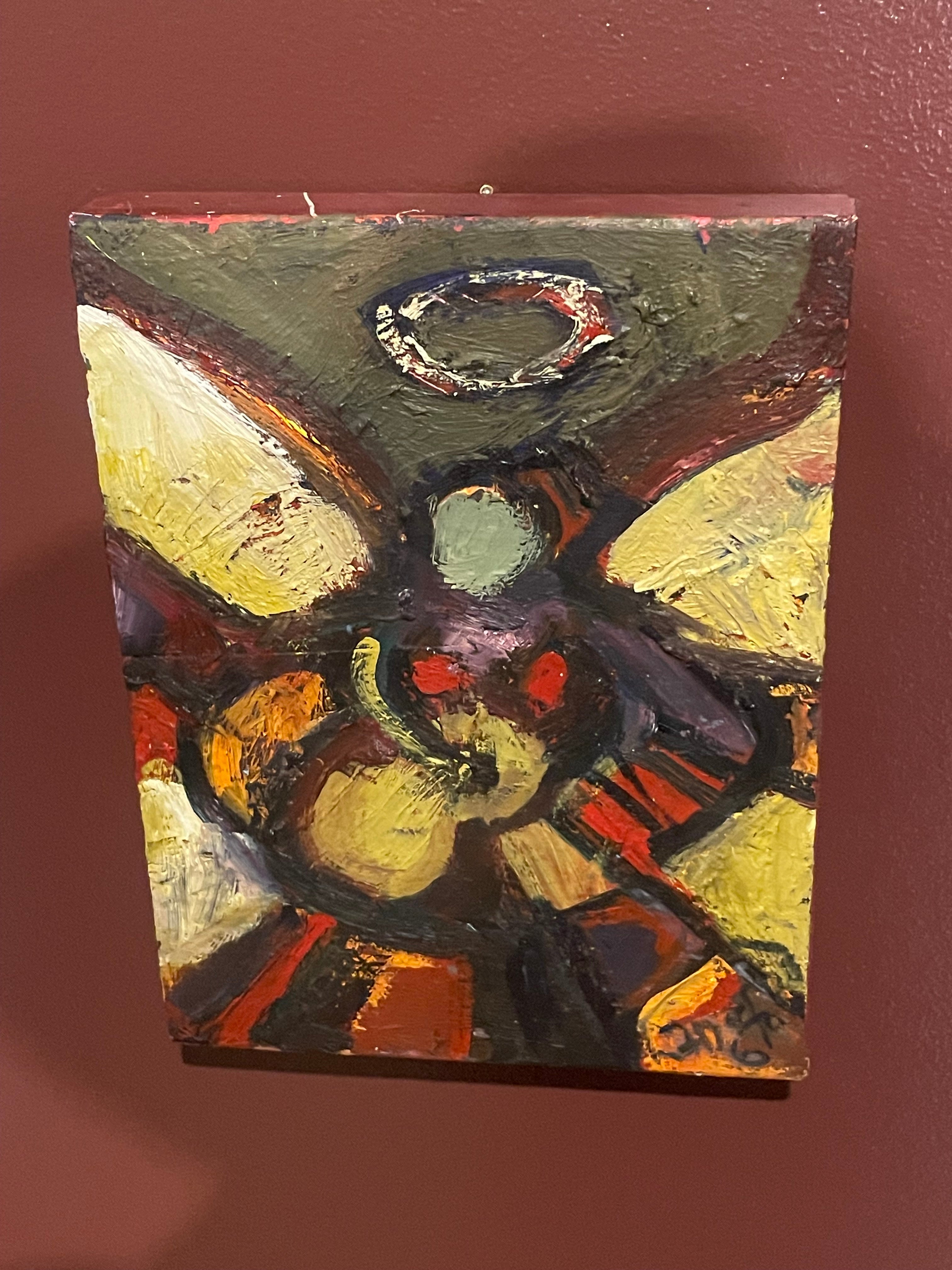 Abstract Vintage Original Signed Heavy Impasto Oil Painting