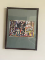 Vintage Original Brahm Van Velde Mid-Century Lithograph (custom matted // framed)