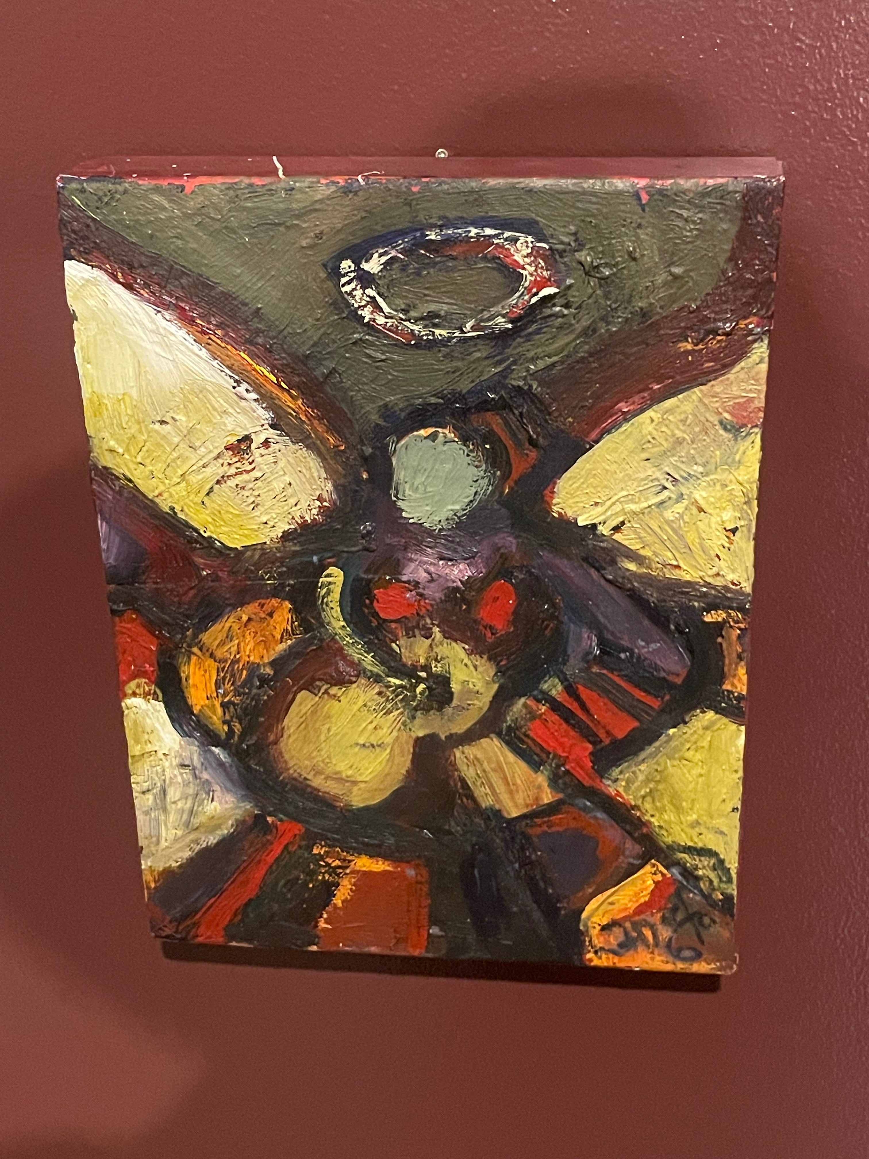 Abstract Vintage Original Signed Heavy Impasto Oil Painting