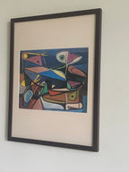 Vintage Original Brahm Van Velde Mid-Century Lithograph (custom matted // framed)