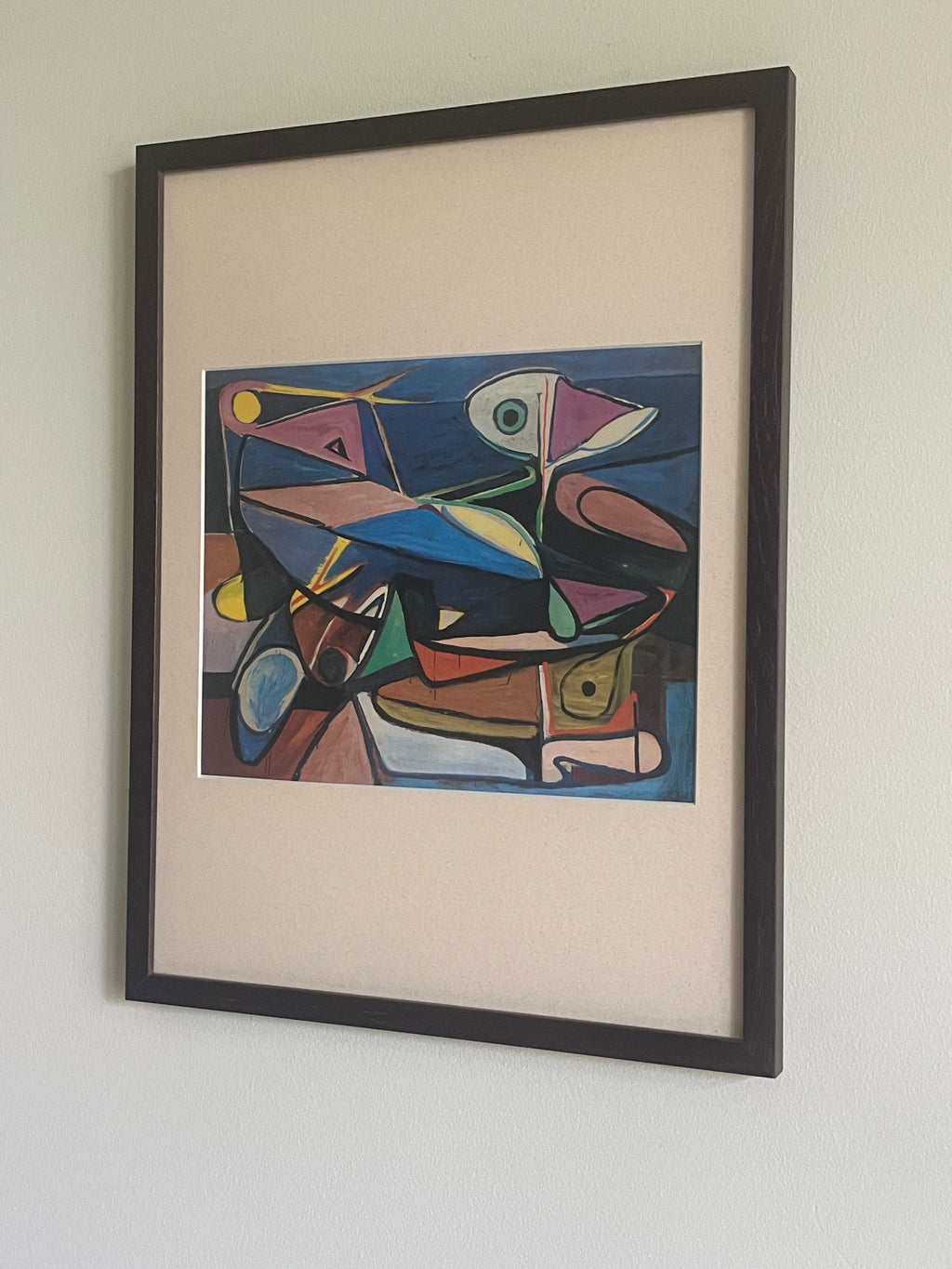 Vintage Original Brahm Van Velde Mid-Century Lithograph (custom matted // framed)