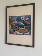 Vintage Original Brahm Van Velde Mid-Century Lithograph (custom matted // framed)