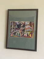 Vintage Original Brahm Van Velde Mid-Century Lithograph (custom matted // framed)