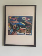 Vintage Original Brahm Van Velde Mid-Century Lithograph (custom matted // framed)