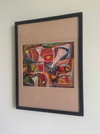 Vintage Original Brahm Van Velde Mid-Century Lithograph (custom matted // framed)