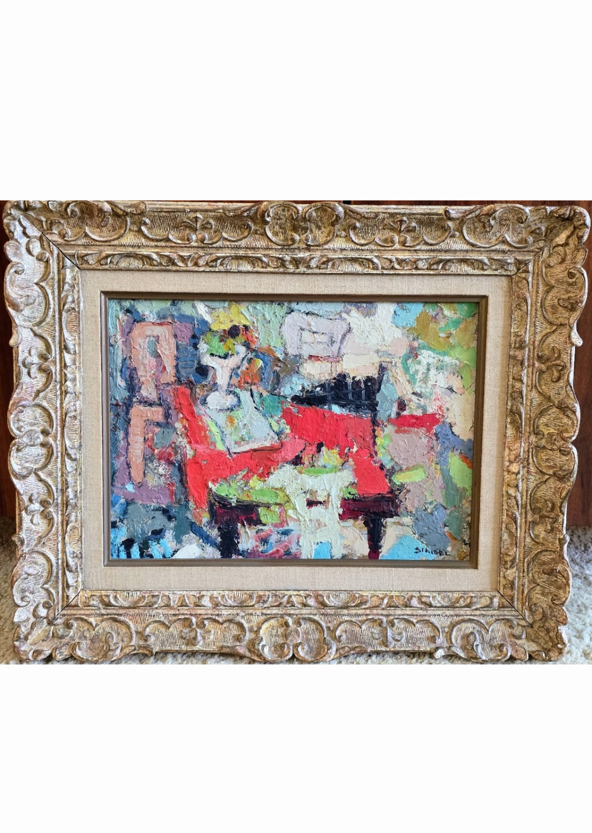 Georges Rene Sinicki French Abstract Expressionist Framed Painting