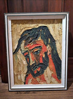 Vintage Mid-century Impasto Oil Painting - Portrait of a Man (framed, 17" x 22")