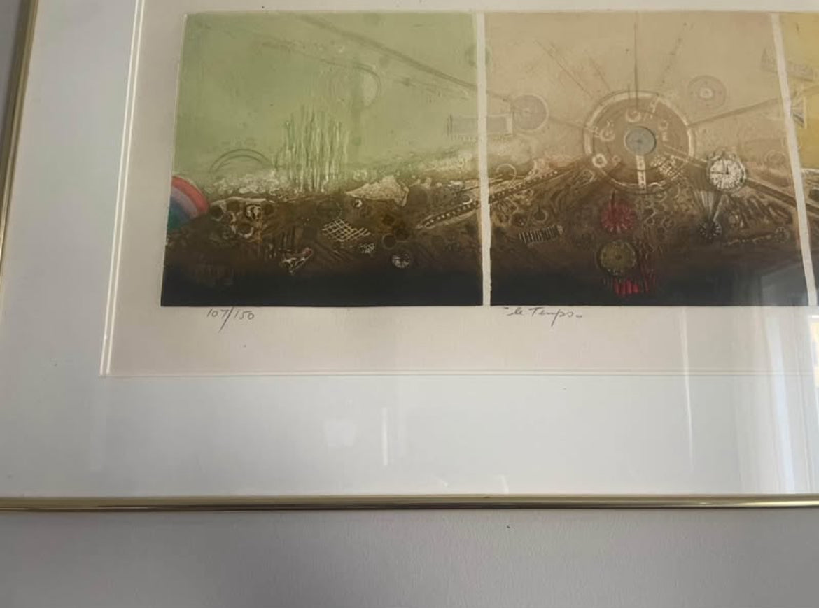 Vintage Color Etching by Listed Artist Nissan Engel (RARE)