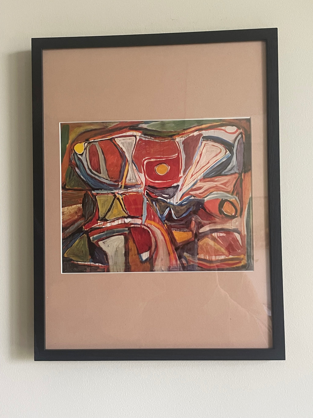 Vintage Original Brahm Van Velde Mid-Century Lithograph (custom matted // framed)