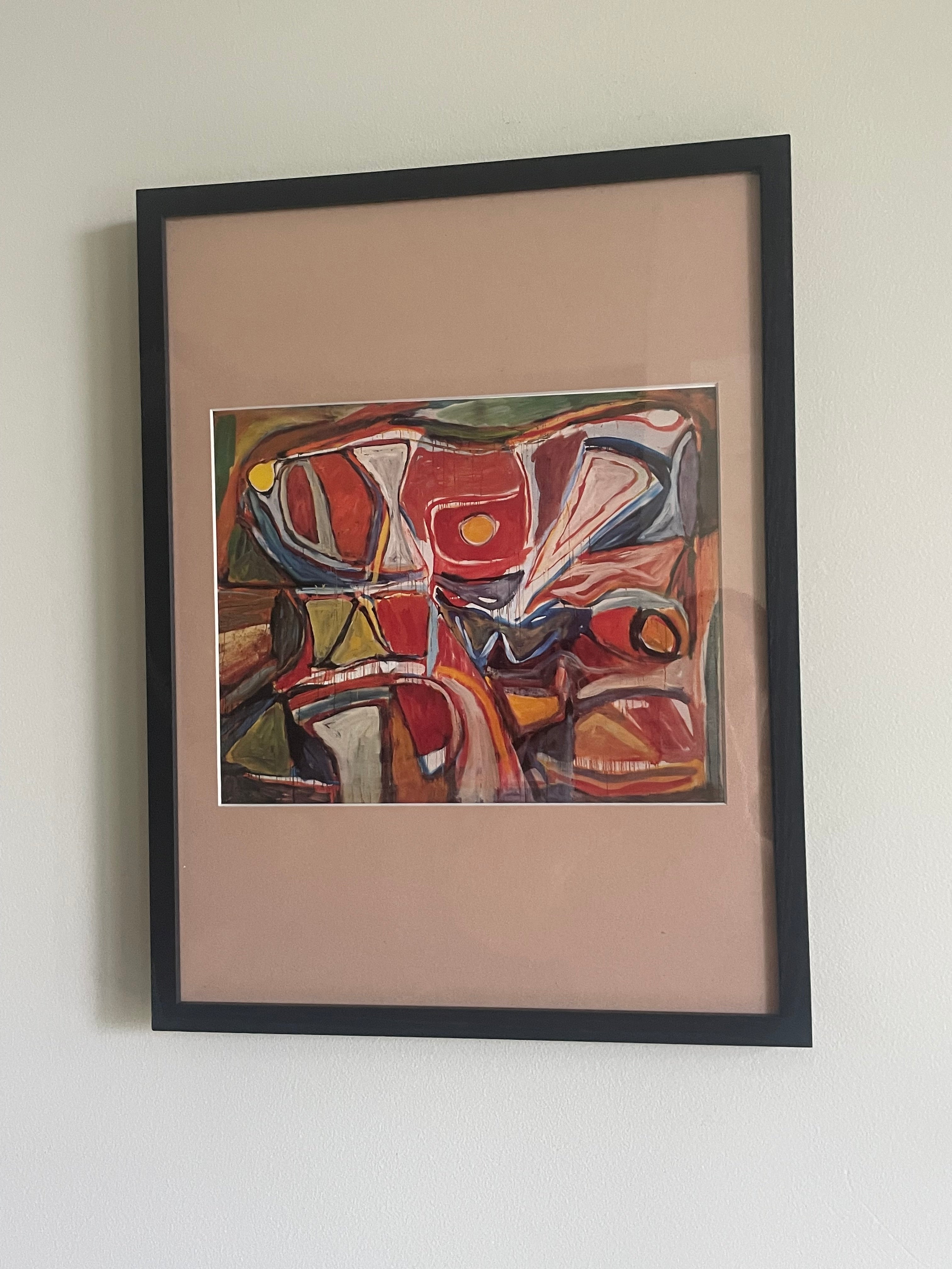 Vintage Original Brahm Van Velde Mid-Century Lithograph (custom matted // framed)