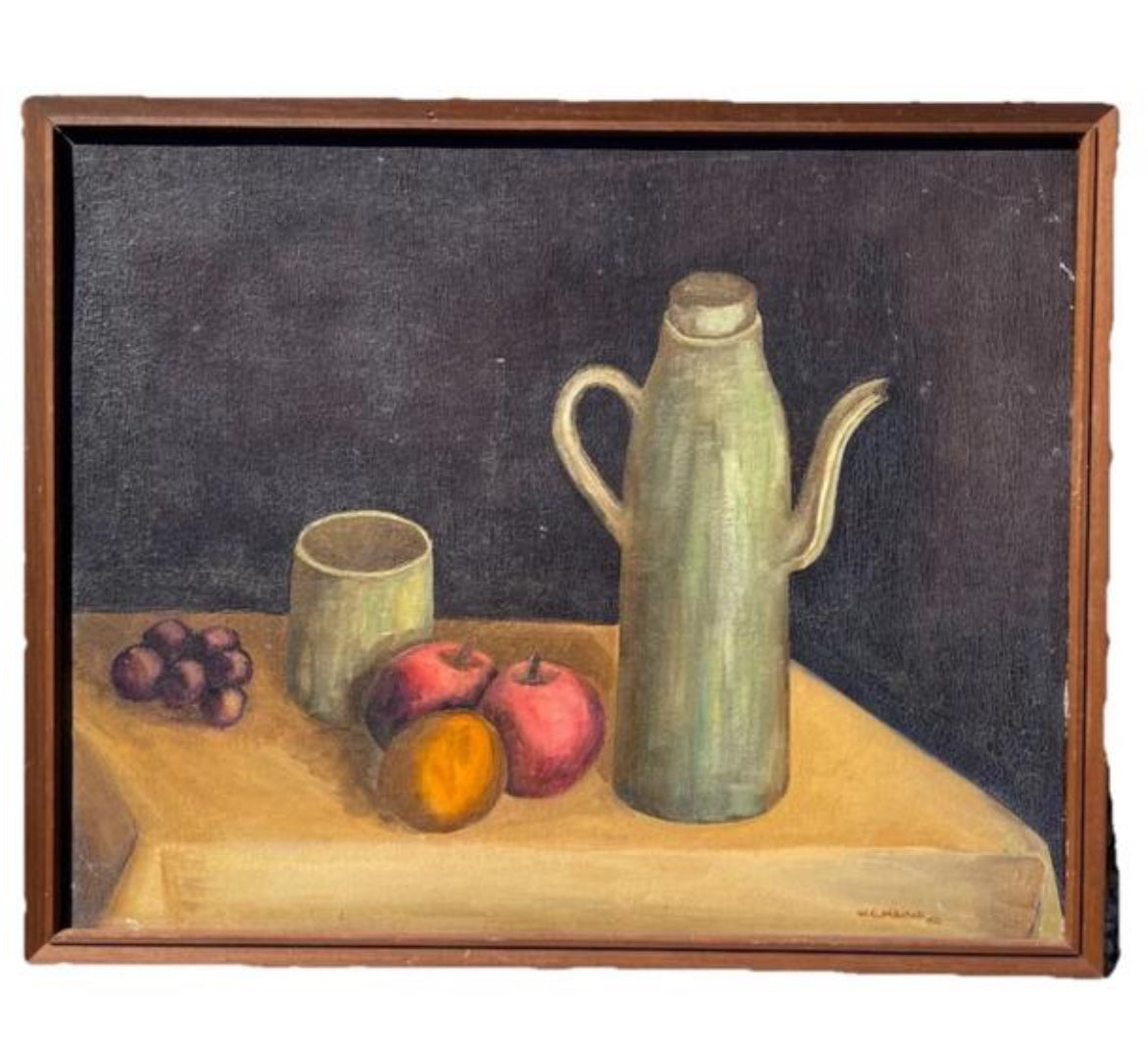 Vintage Mid-Century Original Still-Life Oil Painting