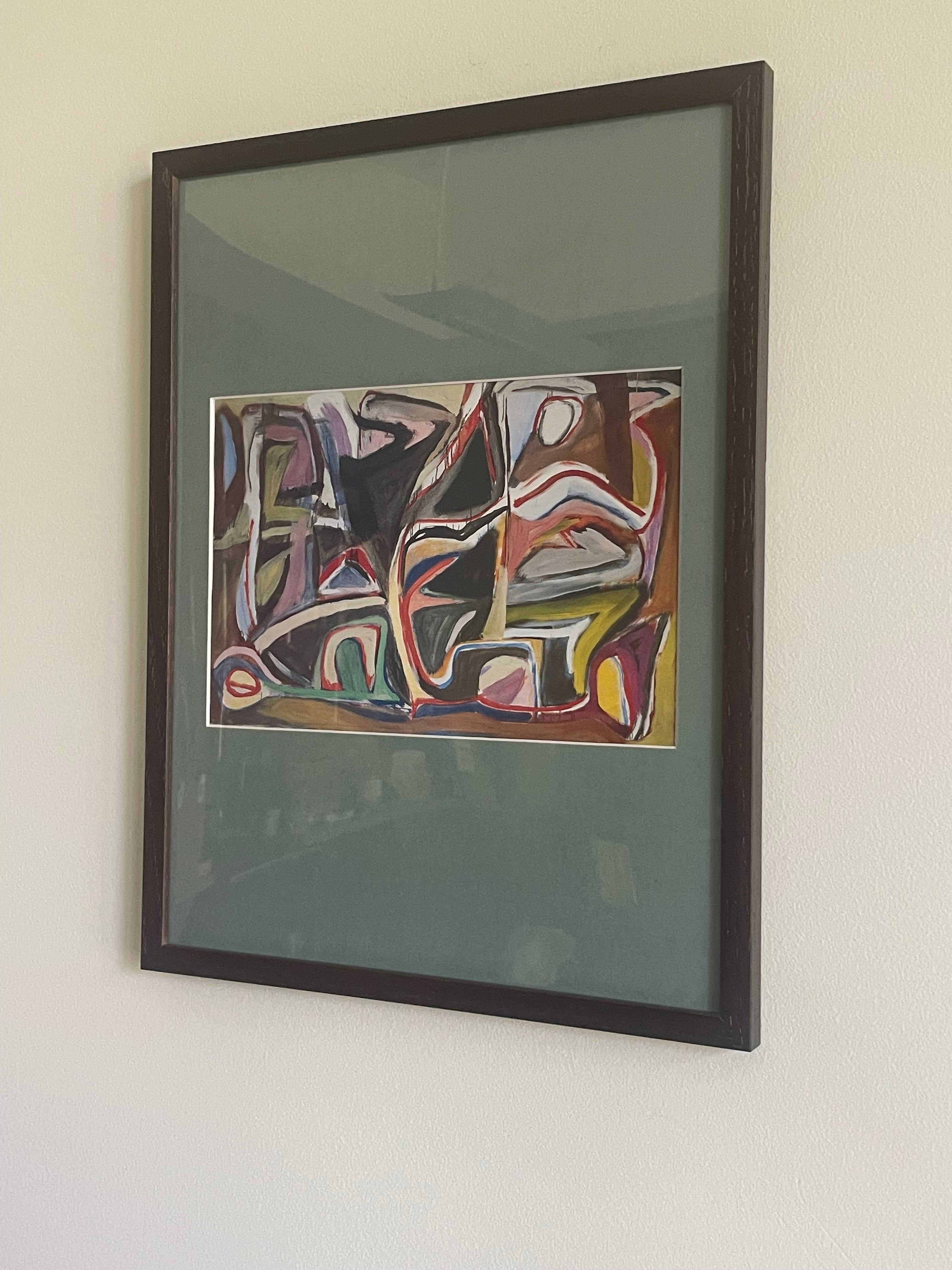 Vintage Original Brahm Van Velde Mid-Century Lithograph (custom matted // framed)