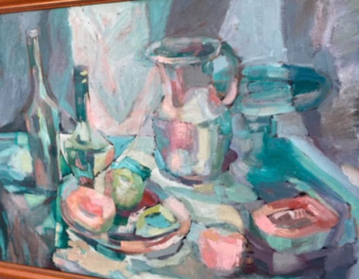 Vintage Still Life Oil Painting – Original Canvas